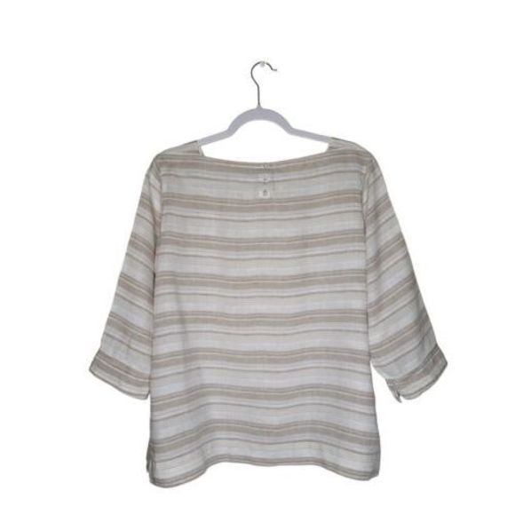 L.L.Bean Women's 3/4 Sleeves Striped Linen Tunic Top Size XL - Picture 1 of 10